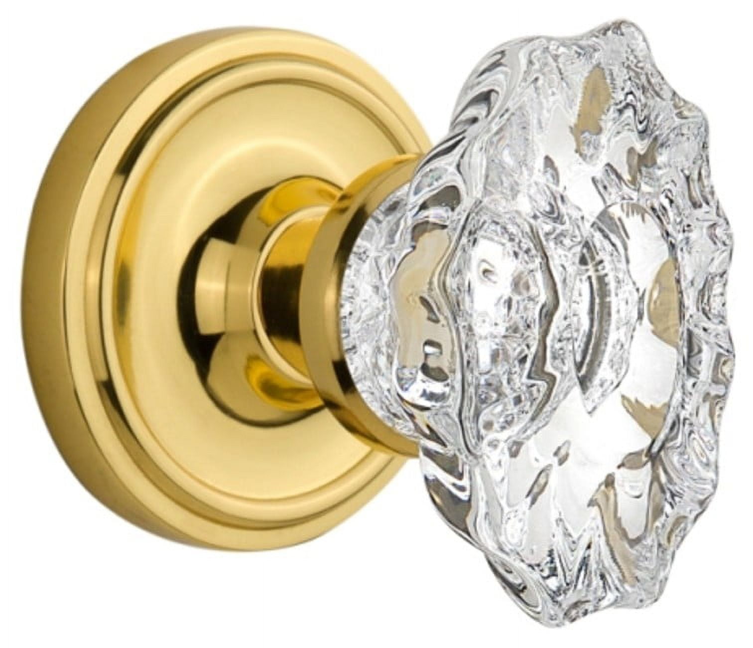 Nostalgic Warehouse Victorian Door Plate With Chateau Crystal Knob - Antique Brass, Single Dummy