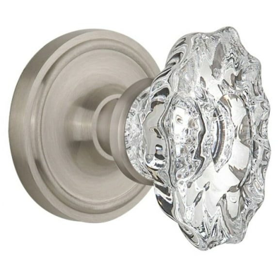 Nostalgic Warehouse Clacha_Sd_Nk Vintage Victorian Chateau Passage Door Knob Set - Nickel