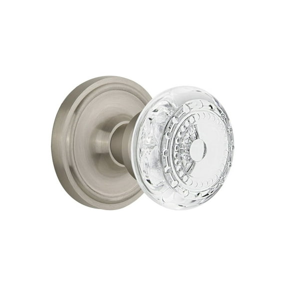 Nostalgic Warehouse Clacme_Prv_234_Nk Vintage Crystal Meadows Privacy Door Knob Set -