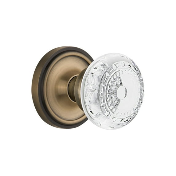 Nostalgic Warehouse Clacme_Sd_Nk Vintage Crystal Meadows Single Dummy Door Knob - Brass
