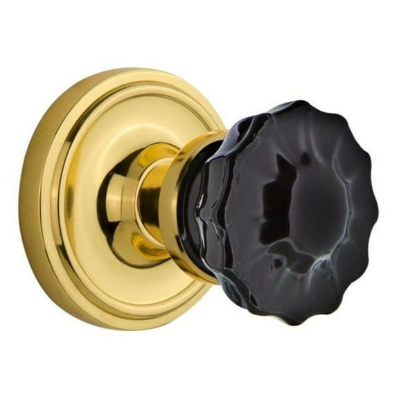 Nostalgic Warehouse Clacrb_Psg_238_Nk Classic Solid Brass Rose Passage Door Knob Set -