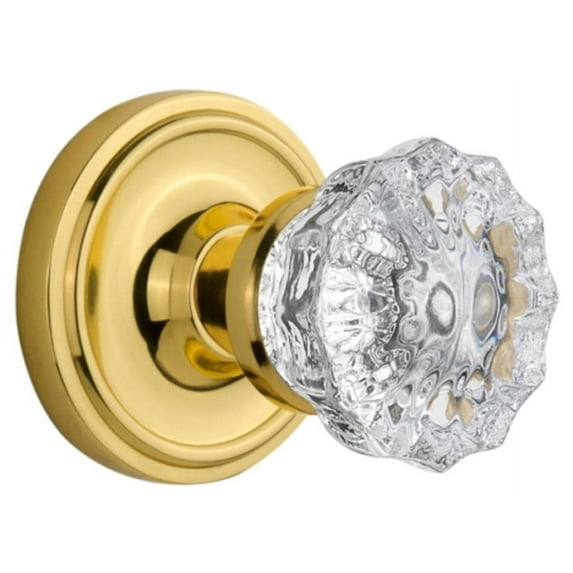 Nostalgic Warehouse Clacry_Psg_234_Nk Vintage Crystal Knob - Brass