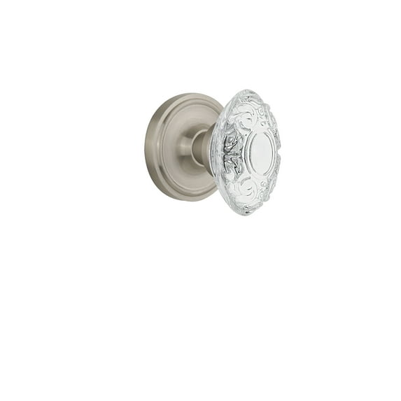 Nostalgic Warehouse Clacvi_Dd_Nk Vintage Crystal Victorian Dummy Door Knob Set - Nickel