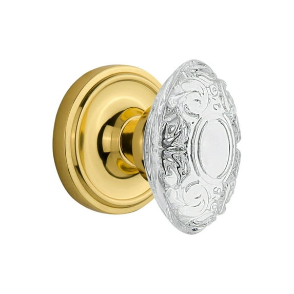 Nostalgic Warehouse Clacvi_Psg_238_Nk Vintage Crystal Victorian Passage Door Knob Set -