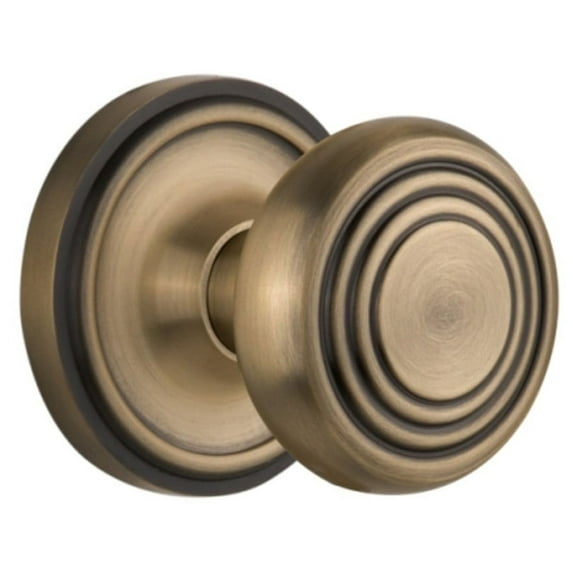 Nostalgic Warehouse Cladec_Sd_Nk Vintage Art Deco Solid Brass Single Dummy Door Knob -
