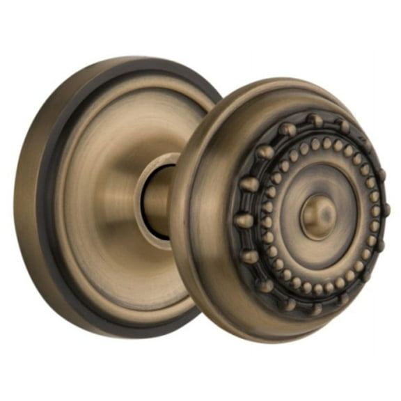 Nostalgic Warehouse Clamea_Dp_Nk Vintage Meadows Solid Brass Dummy Door Knob Set - Brass