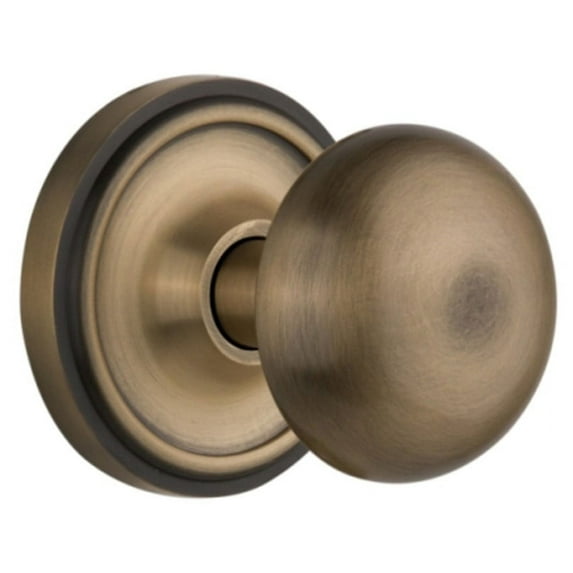 Nostalgic Warehouse Clanyk_Dp_Nk New York Solid Brass Dummy Door Knob Set - Brass