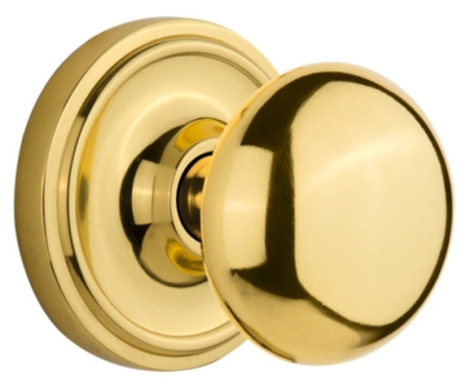 Unlacquered Brass Classic Rosette with Round Door Knob