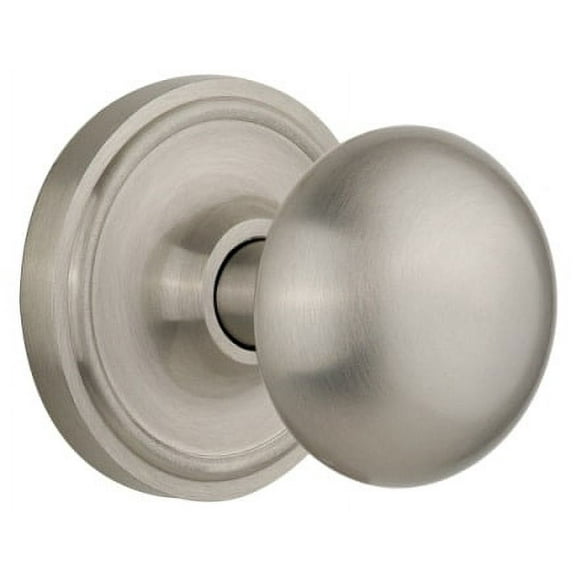 Nostalgic Warehouse Clanyk_Psg_234_Nk New York Solid Brass Passage Door Knob Set - Nickel