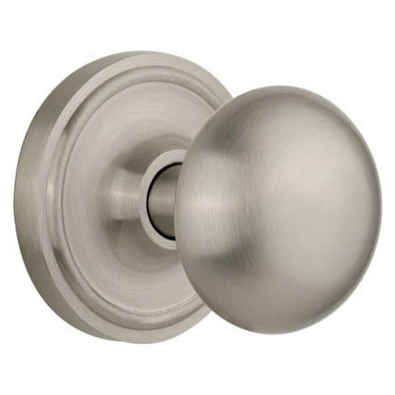 Nostalgic Warehouse Clanyk_Sd_Nk New York Solid Brass Single Dummy Door Knob - Nickel
