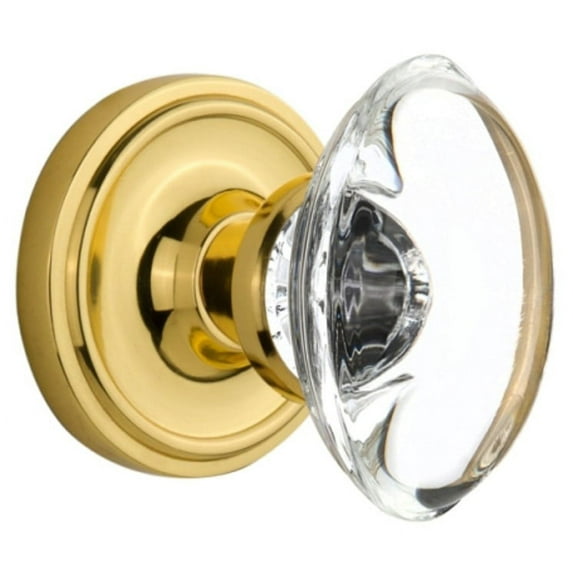 Nostalgic Warehouse Claocc_Prv_238_Nk Vintage Oval Egg Clear Crystal Privacy Door Knob Set