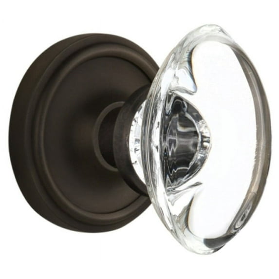 Nostalgic Warehouse Claocc_Psg_238_Nk Vintage Oval Egg Clear Crystal Passage Door Knob Set