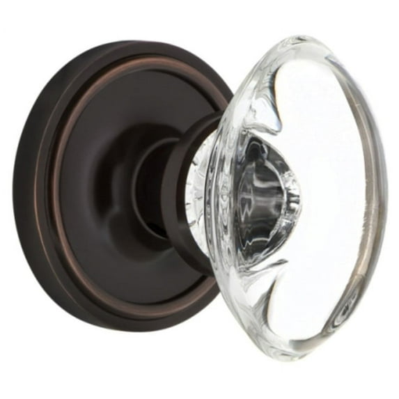 Nostalgic Warehouse Claocc_Sd_Nk Vintage Oval Egg Clear Crystal Single Dummy Door Knob -