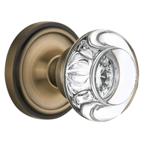 nostalgic warehouse round clear crystal door knob with classic rosette