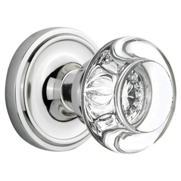 Nostalgic Warehouse Clarcc_Psg_238_Nk Round Clear Crystal Passage Door Knob Set - Chrome