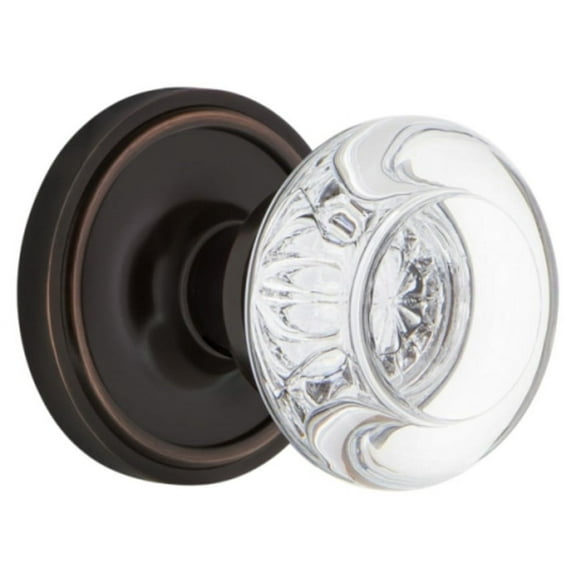 Nostalgic Warehouse Clarcc_Sd_Nk Round Clear Crystal Single Dummy Door Knob - Bronze