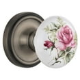 thumbnail image 1 of Nostalgic Warehouse Claros_Dp_Nk Vintage Porcelain Painted Rose Dummy Door Knob Set - Grey, 1 of 4
