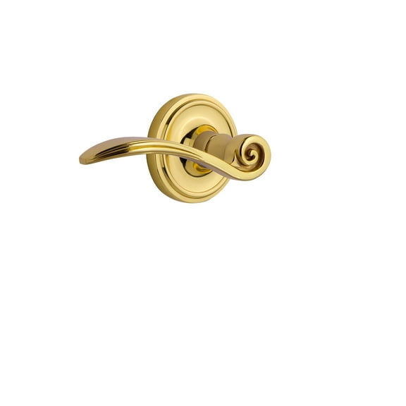 Nostalgic Warehouse Claswn_Prv_234_Nk_Rh Swan Right Handed Privacy Door Lever Set - Brass
