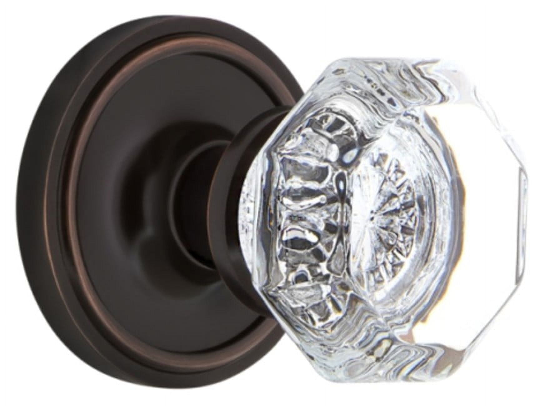 Timeless Bronze Classic Rosette with Octagonal Crystal Door Knob