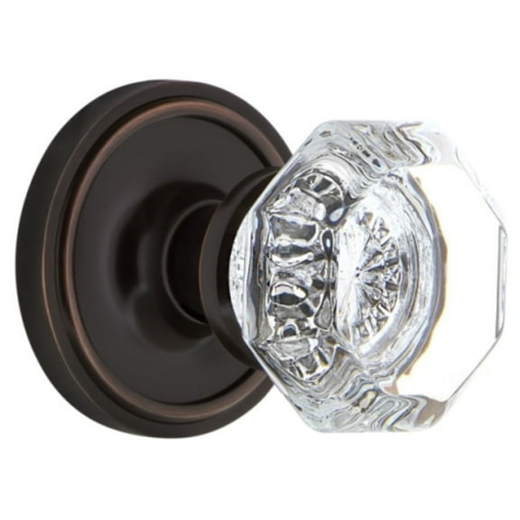 Nostalgic Warehouse Classic Rosette Passage Waldorf Door Knob in Timeless Bronze Passage-2.375 in Timeless Bronze