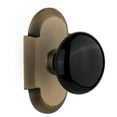 thumbnail image 1 of Nostalgic Warehouse Cotblk_Psg_238_Nk Black Porcelain Solid Brass Passage Door Knob Set -, 1 of 1