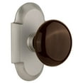 thumbnail image 1 of Nostalgic Warehouse Cotbrn_Prv_234_Nk Brown Porcelain Solid Brass Privacy Door Knob Set -, 1 of 7