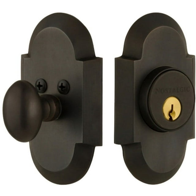 Nostalgic Warehouse Cotcot_1Cyl_234_Na Cottage Solid Brass Single Cylinder Deadbolt -