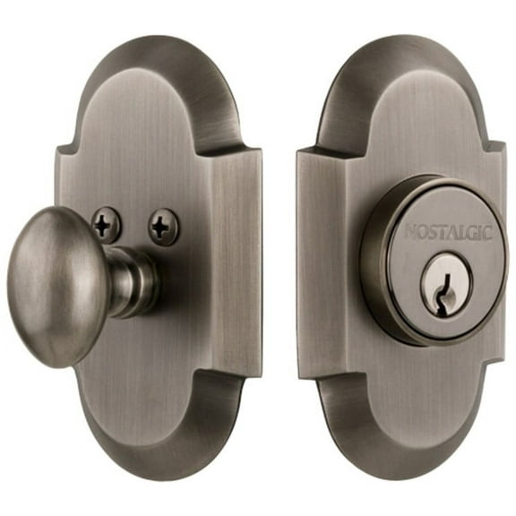 Nostalgic Warehouse Cotcot_1Cyl_238_Na Cottage Solid Brass Single Cylinder Deadbolt - Grey