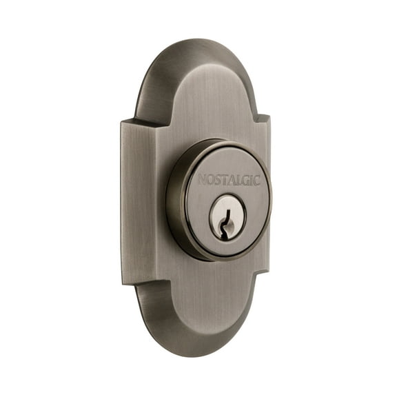 Nostalgic Warehouse Cotcot_2Cyl_238_Na Cottage Solid Brass Double Cylinder Deadbolt - Grey