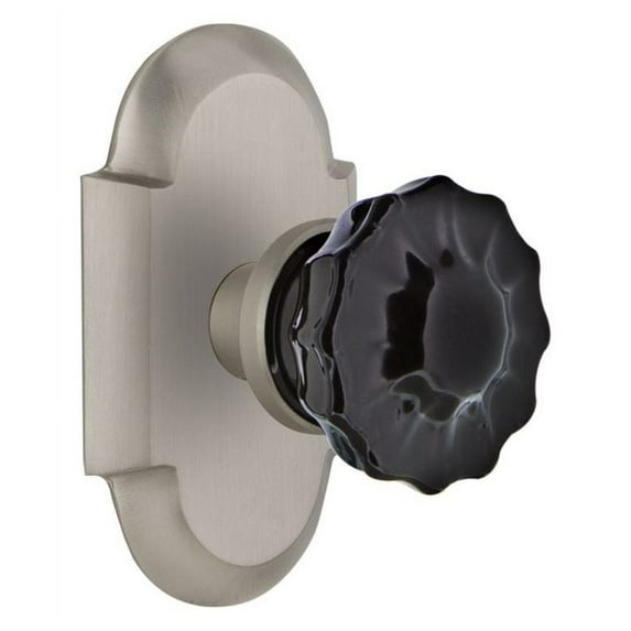 Nostalgic Warehouse Cotcrb_Dd_Nk Cottage Solid Brass Rose Dummy Door Knob Set - Nickel