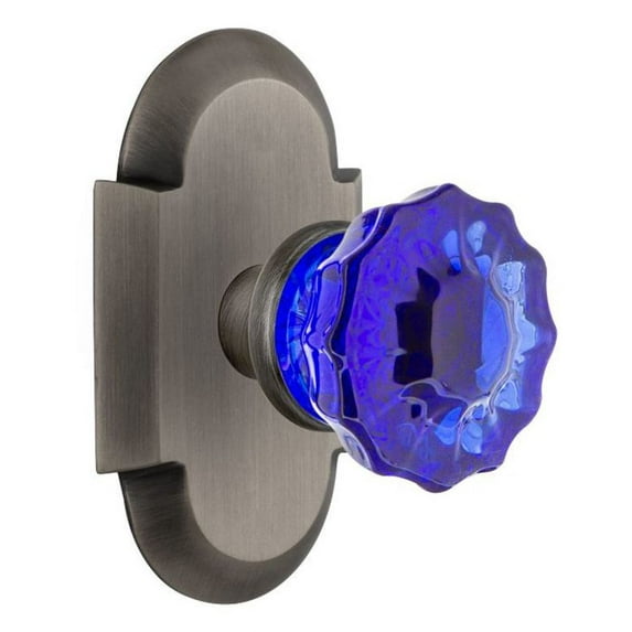 Nostalgic Warehouse Cotcrc_Dd_Nk Cottage Solid Brass Rose Dummy Door Knob Set - Grey