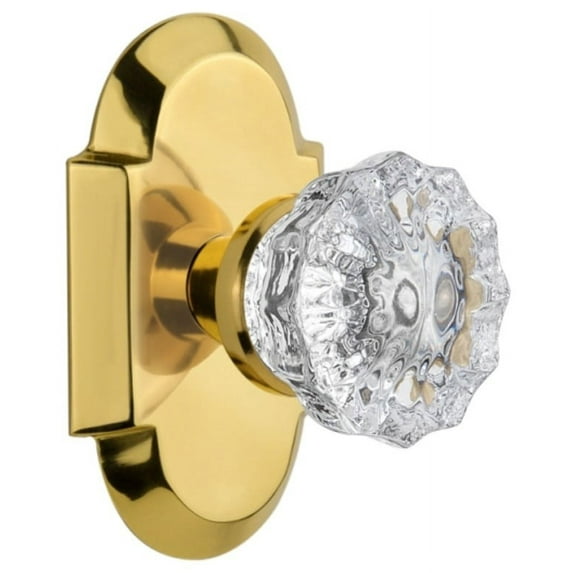 Nostalgic Warehouse Cotcry_Prv_238_Nk Vintage Crystal Privacy Door Knob Set - Brass