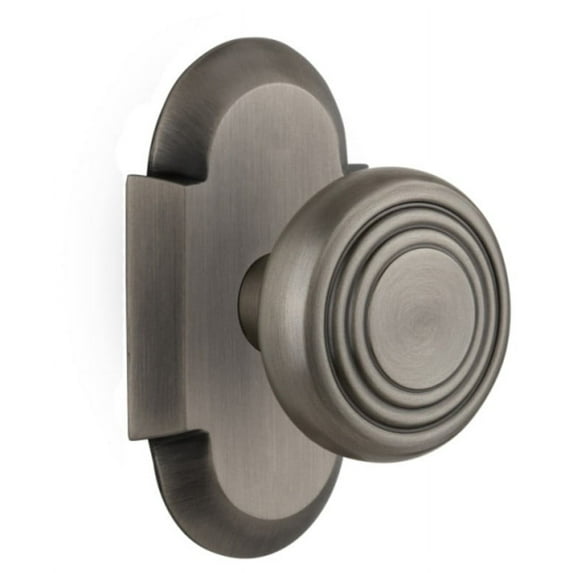 Nostalgic Warehouse Cotdec_Psg_238_Nk Vintage Art Deco Passage Door Knob Set - Grey