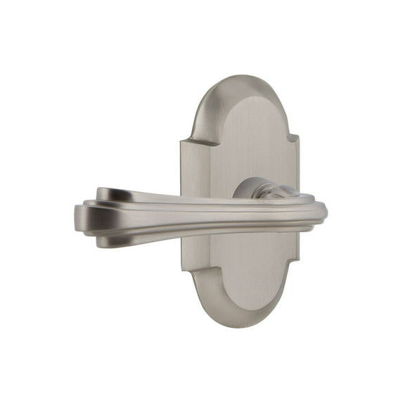 Nostalgic Warehouse Cotflr_Prv_238_Nk_Lh Fleur Left Handed Privacy Door Lever Set - Nickel