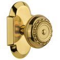 thumbnail image 1 of Nostalgic Warehouse Cotmea_Prv_238_Nk Vintage Meadows Solid Brass Privacy Door Knob Set -, 1 of 1