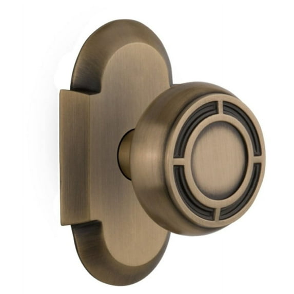 Nostalgic Warehouse Cotmis_Prv_238_Nk Vintage Mission Solid Brass Privacy Door Knob Set -