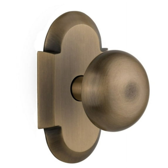 Nostalgic Warehouse Cotnyk_Prv_238_Nk New York Solid Brass Privacy Door Knob Set - Brass