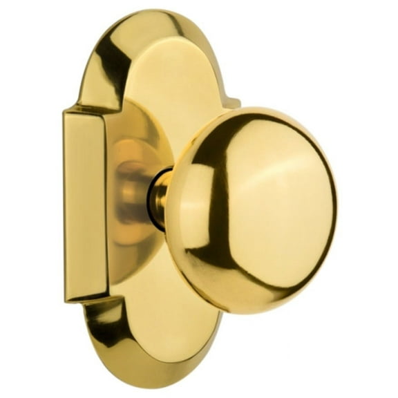Nostalgic Warehouse Cotnyk_Psg_238_Nk New York Solid Brass Passage Door Knob Set - Brass