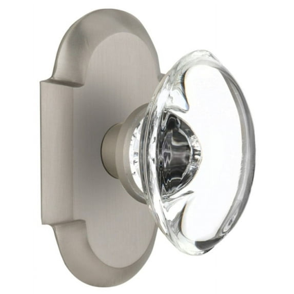 Nostalgic Warehouse Cotocc_Prv_238_Nk Vintage Oval Clear Crystal Privacy Door Knob Set -