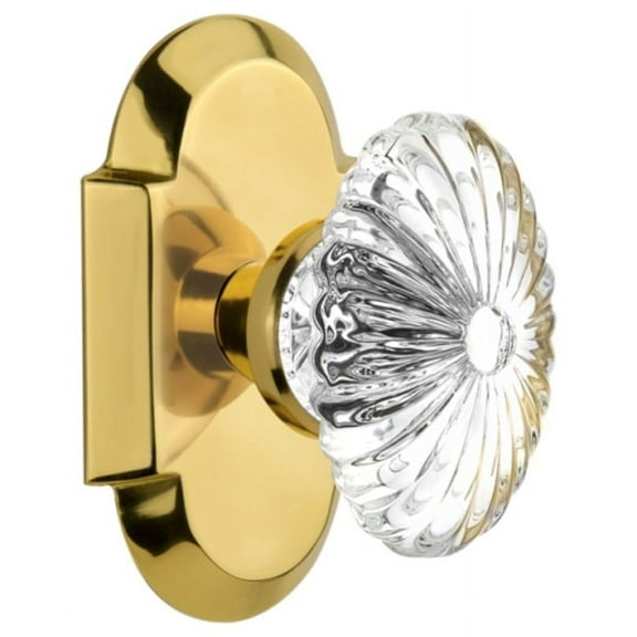 Nostalgic Warehouse Cotofc_Prv_238_Nk Vintage Farmhouse Oval Fluted Crystal Flower Privacy