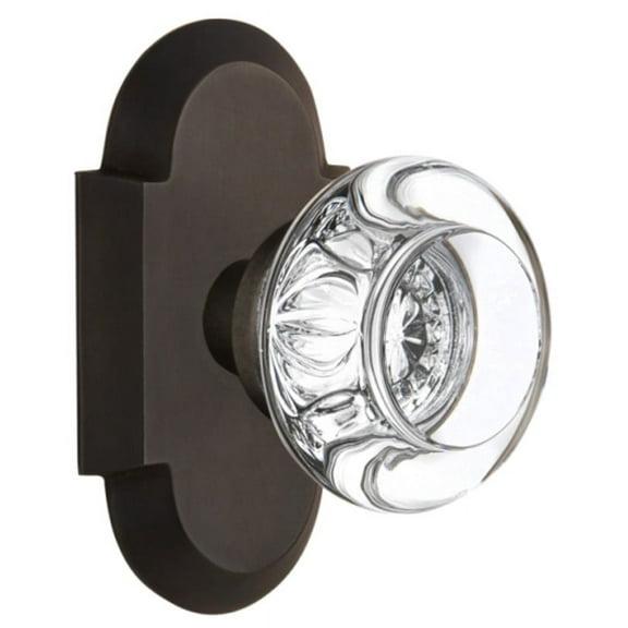 Nostalgic Warehouse Cotrcc_Prv_238_Nk Round Clear Crystal Solid Brass Privacy Door Knob