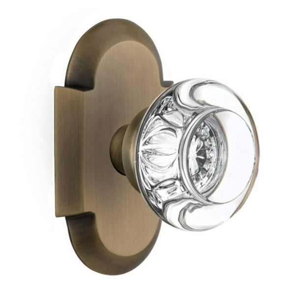 Nostalgic Warehouse Cotrcc_Sd_Nk Round Clear Crystal Solid Brass Single Dummy Door Knob -