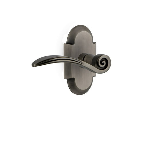 Nostalgic Warehouse Cotswn_Prv_238_Nk_Lh Swan Left Handed Privacy Door Lever Set - Grey