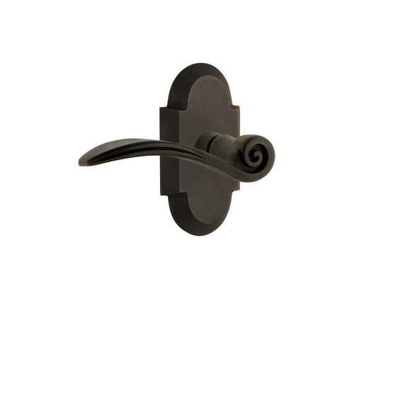 Nostalgic Warehouse Cotswn_Psg_238_Nk_Lh Swan Left Handed Passage Door Lever Set - Bronze