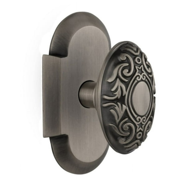 Nostalgic Warehouse Cotvic_Prv_234_Nk Victorian Solid Brass Privacy Door Knob Set - Grey