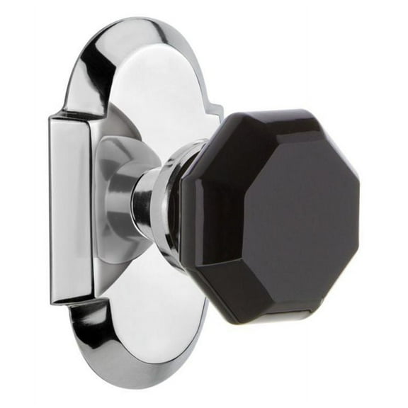 Nostalgic Warehouse Cotwab_Dd_Nk Cottage Solid Brass Rose Dummy Door Knob Set - Chrome