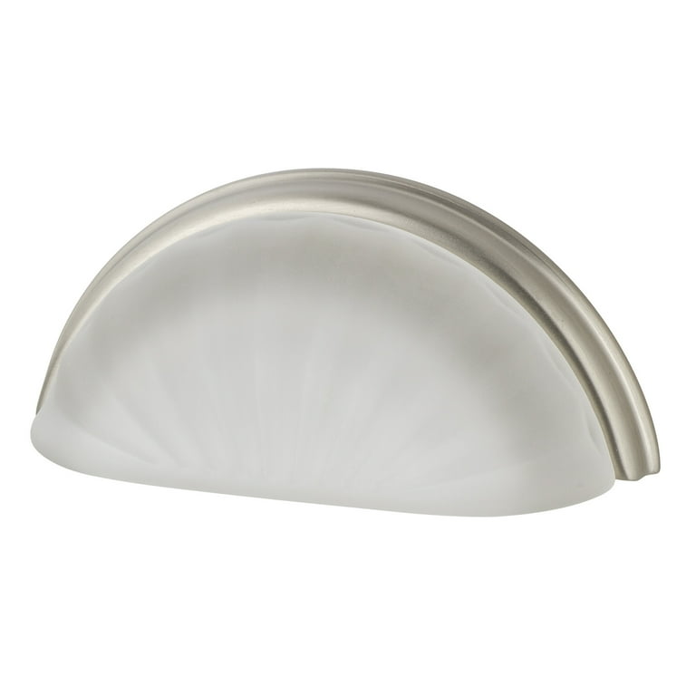 3 in. Center-to-Center Cup Crystal Frosted Fluted in Antique Brass Drawer Pull 3 in. Center-to-Center Cup Crystal Frosted Fluted in Antique Brass Drawer Pull