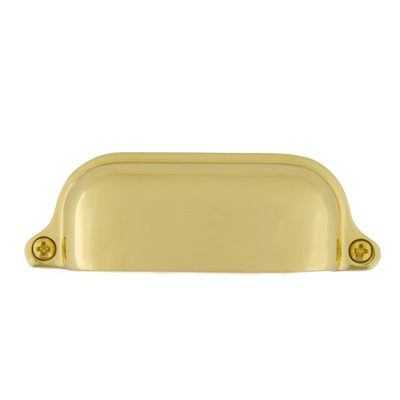 Nostalgic Warehouse Cplfrm_L Farmhouse 3-1/2" Center To Center Cup Cabinet Pull - Brass