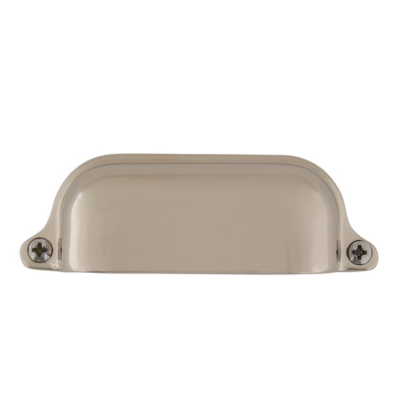 Nostalgic Warehouse Cplfrm_L Farmhouse 3-1/2" Center To Center Cup Cabinet Pull - Nickel