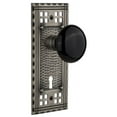 thumbnail image 1 of Nostalgic Warehouse Crablk_Prv_238_Kh Black Porcelain Solid Brass Privacy Door Knob Set -, 1 of 1